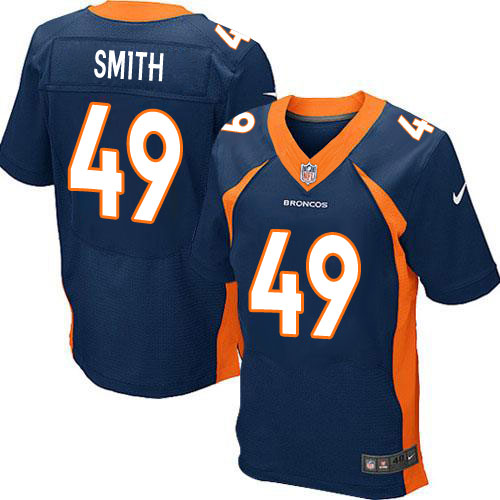 Men's Elite Dennis Smith Nike Jersey Navy Blue Alternate - #49 NFL Denver Broncos